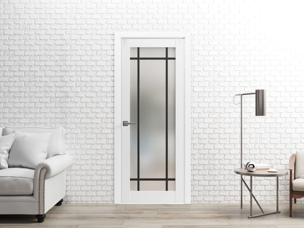 Solid French Door 28 x 80 | Planum 2112 White Silk| Bathroom