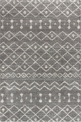 Aksil Moroccan Beni Souk Area Rug, Gray/Cream, 4 X 6