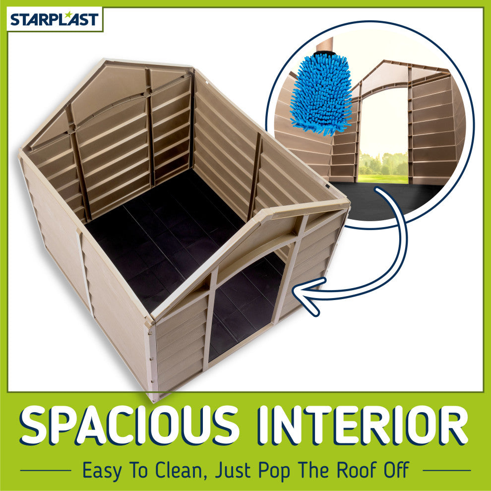 Starplast Small Dog House Kennel,  Mocha/Brown
