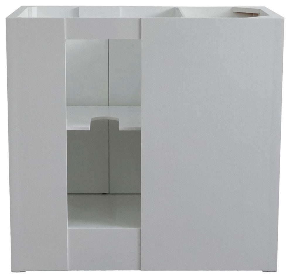 37" Vanity, Glacier Ash, White Carrara Top, Right Doors/Right Rectangle Sink
