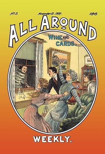 All Around Weekly: Wine and Cards - Gallery Wrapped Canvas Art 28" x 42"