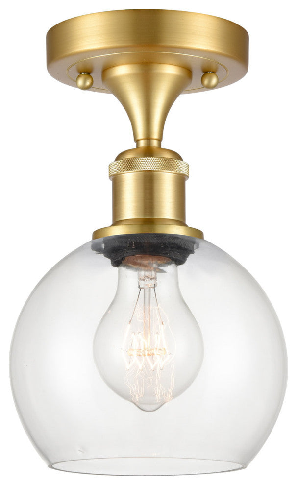 Innovations 516-1C-SG-G122-6-LED 1-Light Semi-Flush Mount, Satin Gold