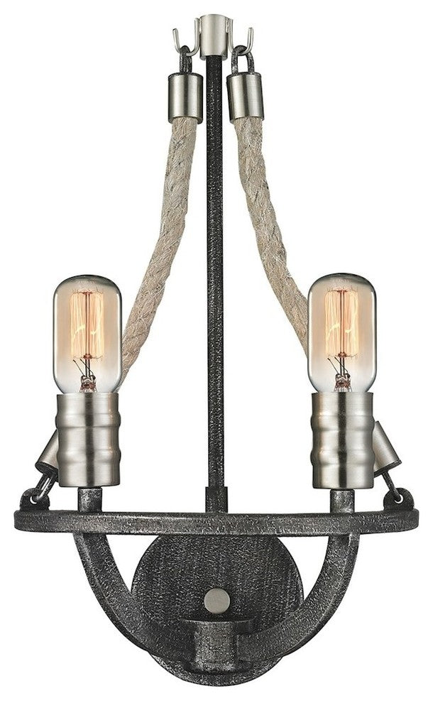Elk Lighting 63051-2 Natural Rope 2-Light Wall Sconce