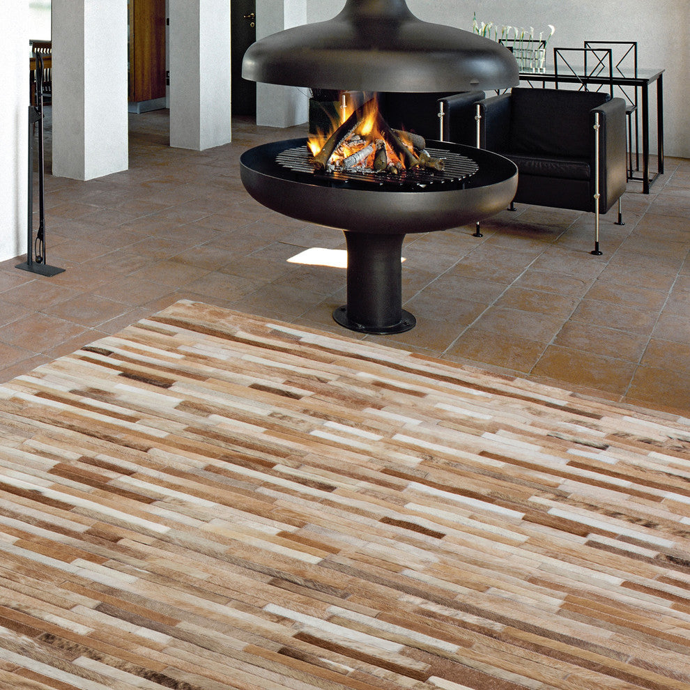 Cowhide Patchwork Rug, Miotaur, Morph, 5'x8'