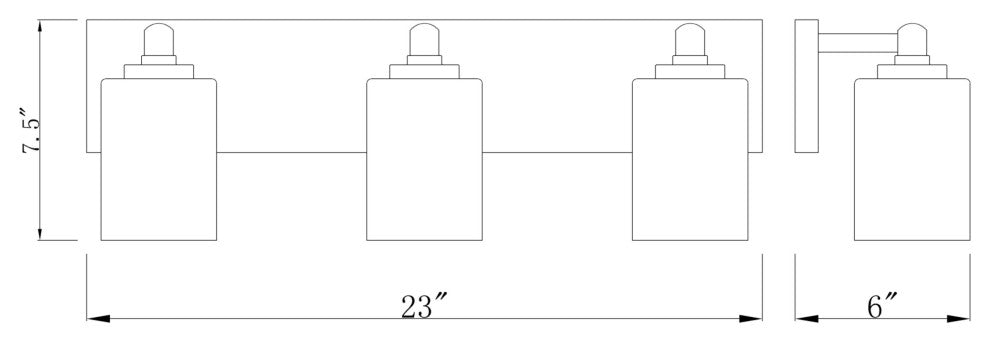 Z-Lite 485-3V Soledad 3 Light 23"W Vanity Light - Matte Black