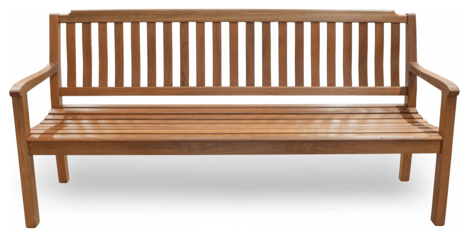 72" Teak Solid Wood Garden Bench