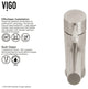 VIGO Noma 8" H Single Handle Single Hole Bathroom Faucet, Brushed Nickel