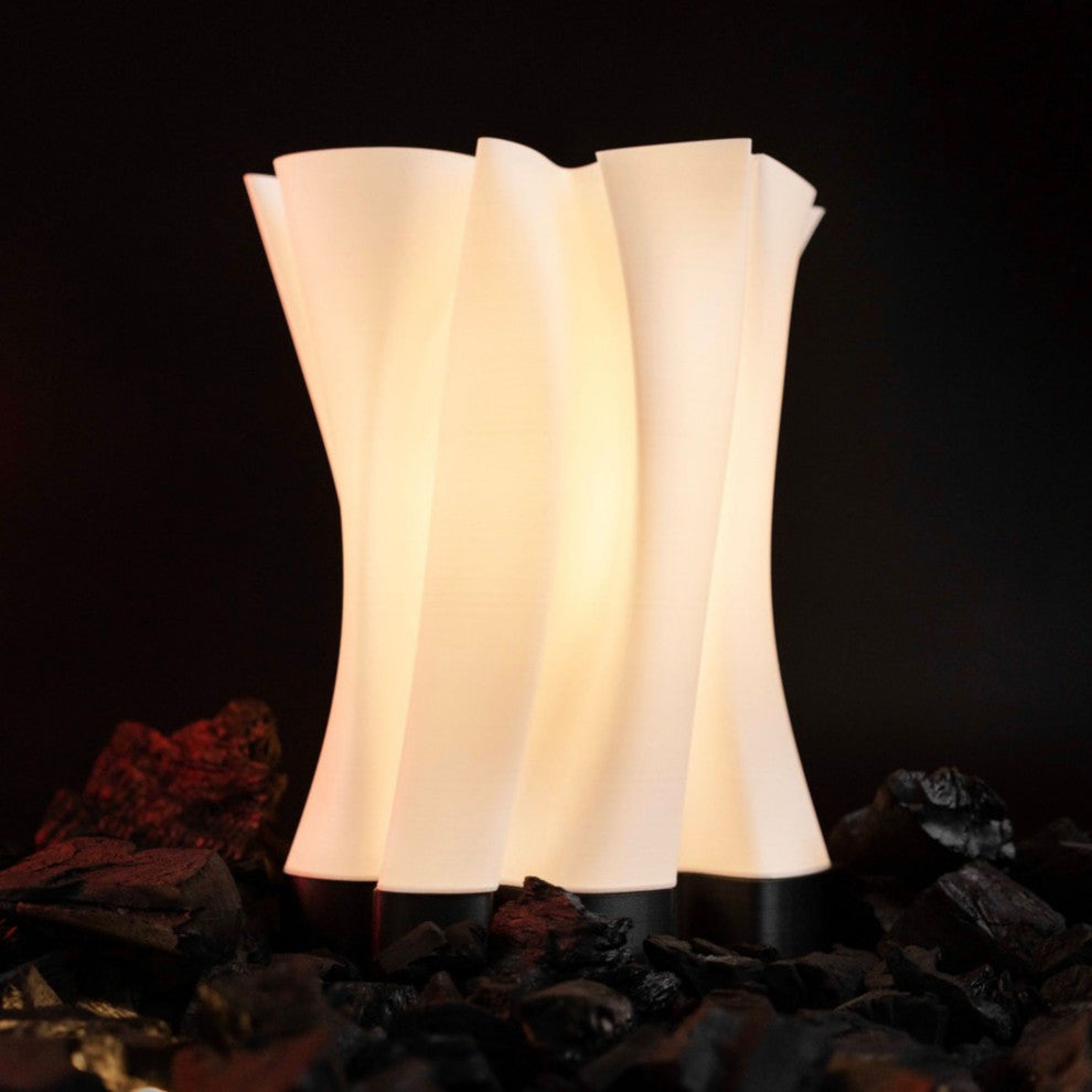 JONATHAN Y Lighting USA1002 Flame 14" Tall LED Novelty Table Lamp - White /