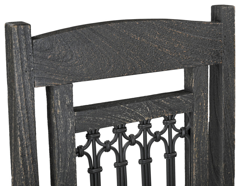Wiley 7-piece Carved Solid Wood Dining Set, Black