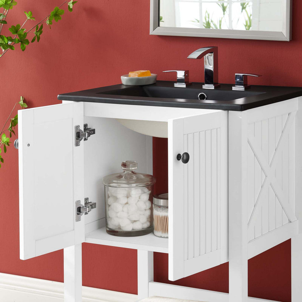 Steam 24" Bathroom Vanity - White Black