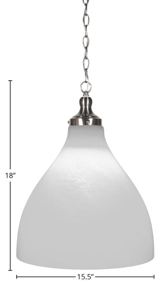 Juno 1-Light Chain Hung Pendant, Brushed Nickel/White Marble