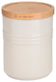 Le Creuset Stoneware Medium Storage Jar With Wooden Lid, Almond