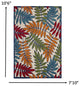 8' X 11' Ivory And Blue Floral Indoor Outdoor Area Rug