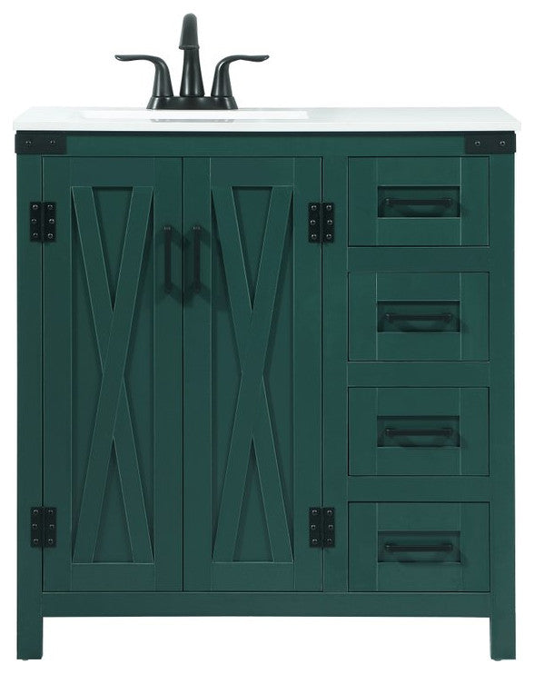 Home Living 19" Farmhouse Green-Light Bathroom Vanity