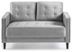 Comfortable Loveseat, Tapered Legs & Deep Tufted Seat With Track Arms, Gray