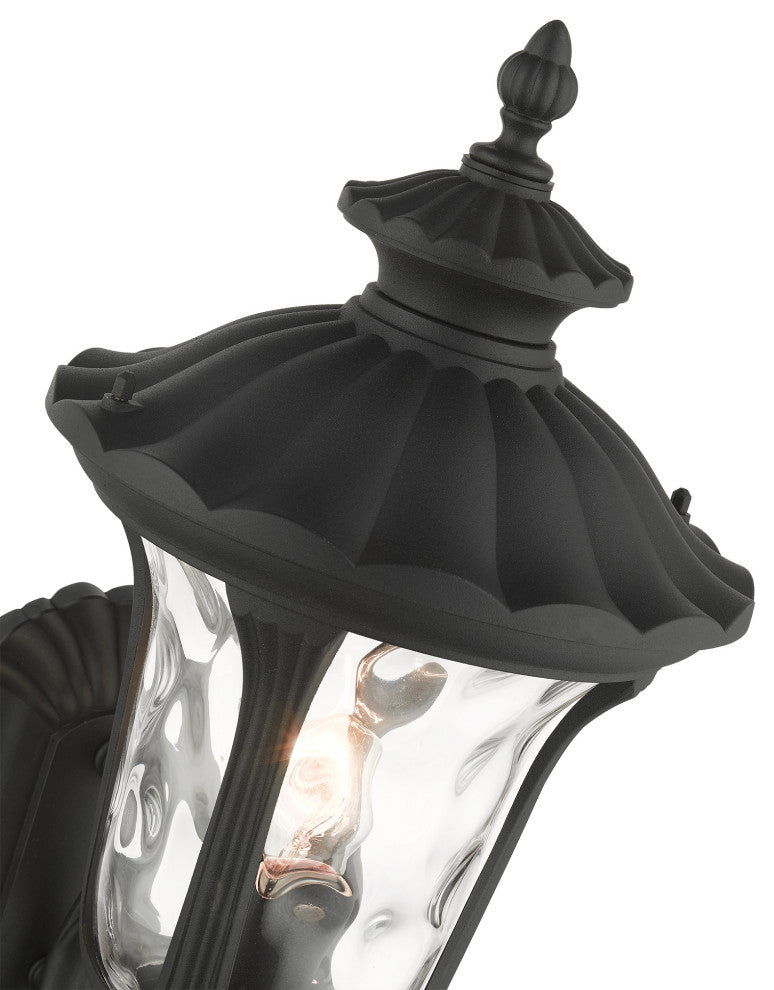 Textured Black Traditional, Victorian, Sculptural, Outdoor Wall Lantern