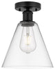 Innovations 616-1F-BK-GBC-82 Berkshire 1 Light Semi-Flush Mount, Matte Black