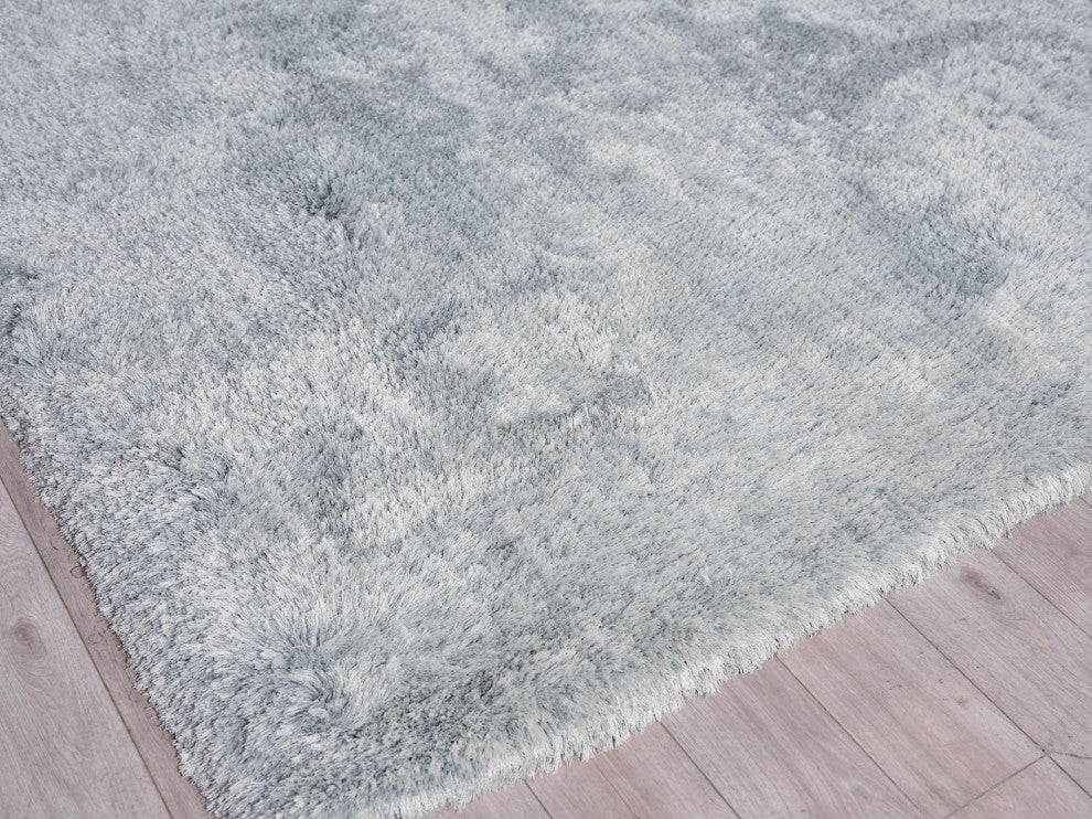 Sumo Shag Handloomed Polyester/Microfiber Light Blue Area Rug, 2'x3'