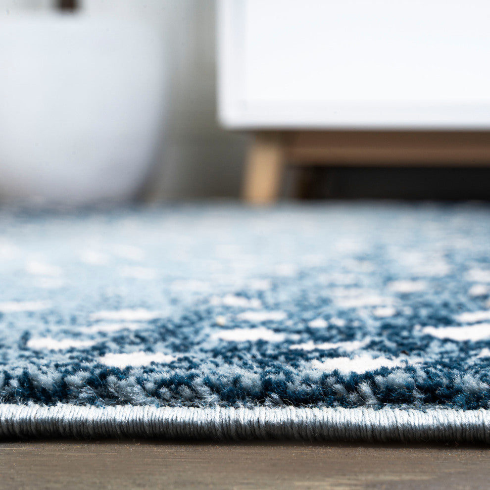 Antelope Modern Animal Blue/Cream 2 ft. x 10 ft. Runner Rug