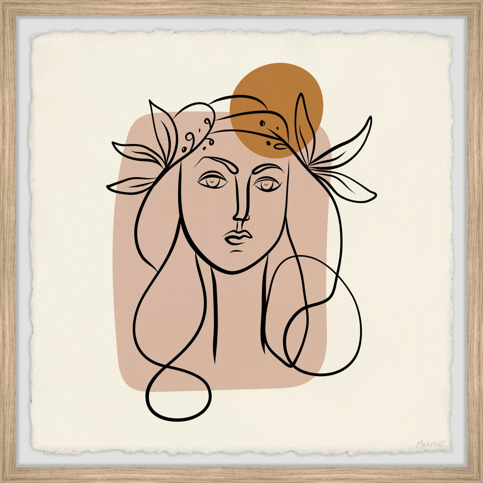 "Young Woman Portrait" Framed Painting Print, 32x32