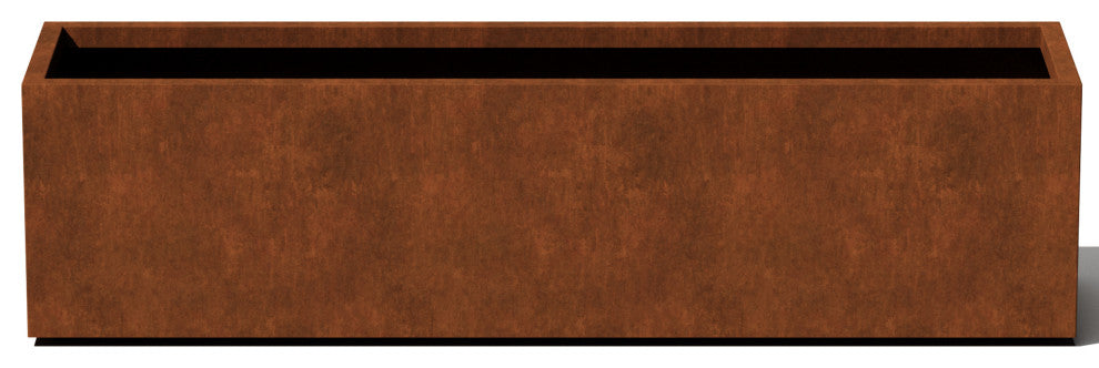 Metallic Series Corten Steel Window Box Planter, 36"