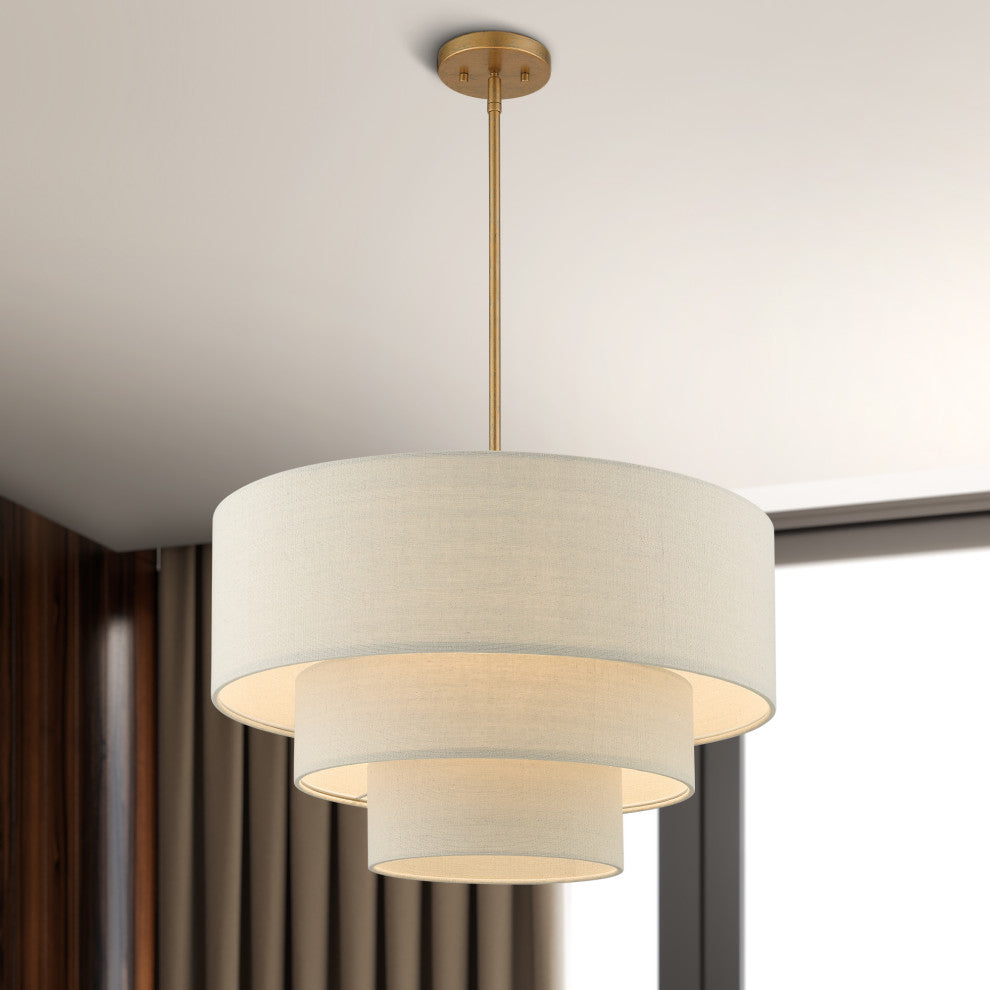 Bellingham 4-Light Antique Gold Leaf Pendant Chandelier