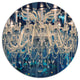 Blue Vintage Crystal Chandelier, Flower Large Disc Metal Wall Art, 23"