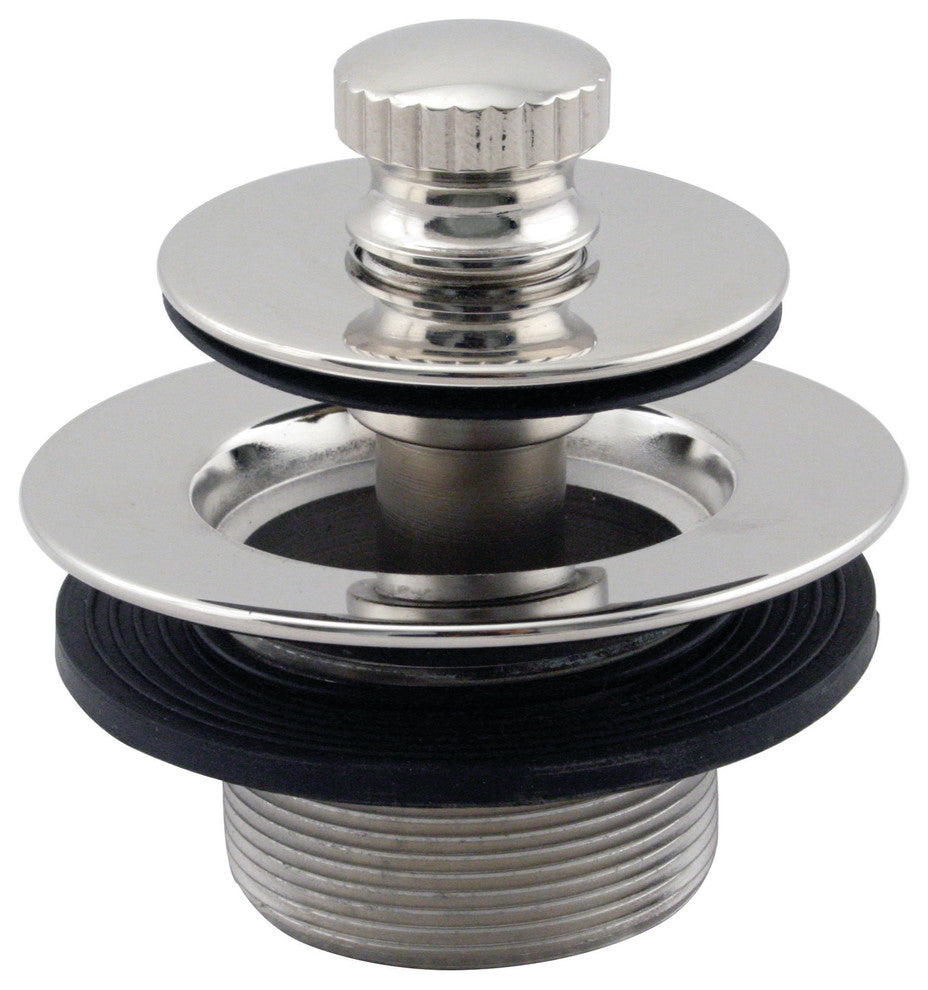 Twist and Close 1-3, 8" NPSM Fine Thread Bath Drain, Polished Chrome