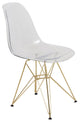 LeisureMod Cresco Molded Eiffel Side Chair With Gold Base