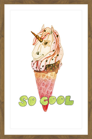 "Unicorn Ice Cream" Framed Painting Print, 24"x36"