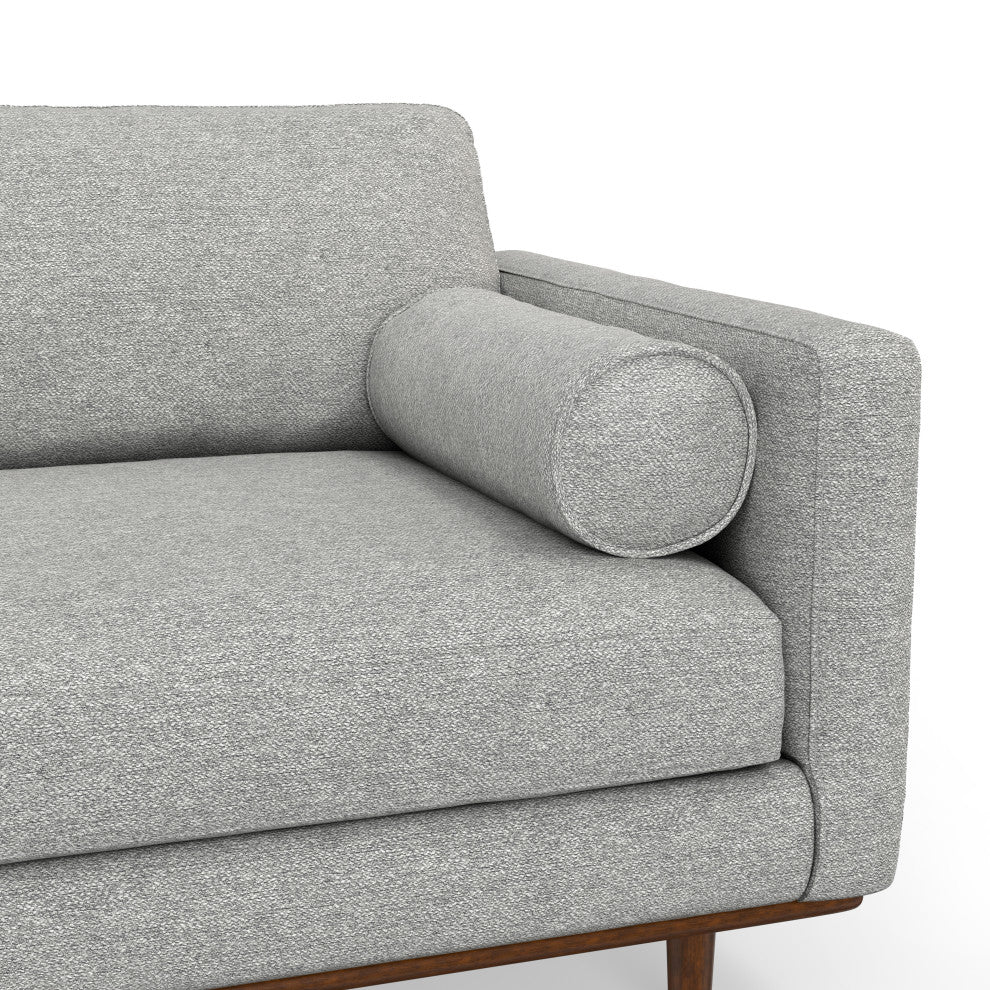 Morrison Mid Century Left Sectional Wide Sofa Tightly Woven Performance Fabric, Mist Grey