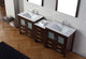 Dior 82" Double Bathroom Vanity, Espresso, White Ceramic