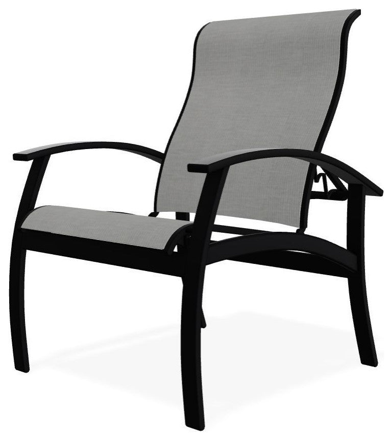 Belle Isle Sling Adjustable Outdoor Dining Chair, Alloy/Black