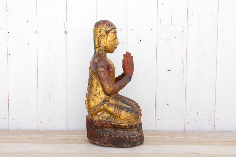 Burmese Sariputra Gilded Monk