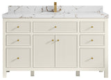 Sonoma 60" Single Sink Bath Vanity in Alabaster, 2"  Viola Brown