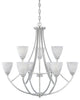 Tackwood 9-Light Chandelier, Satin Platinum
