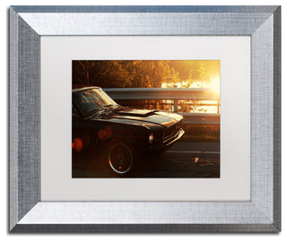 Jason Shaffer '67 Mustang' Matted Framed Art, Silver Frame, White Mat, 14x11
