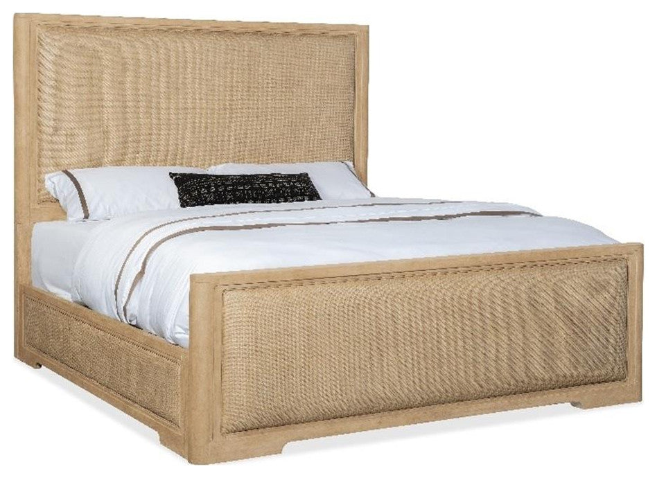 Retreat California King Wood Cane Panel Bed in Beige by Hooker Furniture