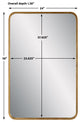 38" Industrial Gold Metal Mirror