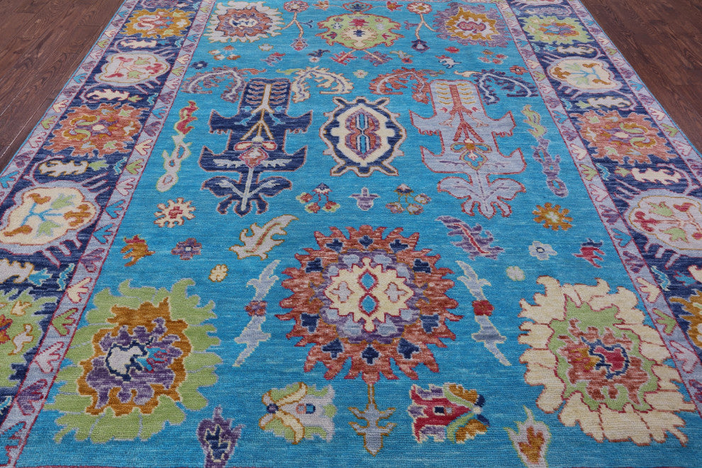 9' 1" X 11' 10" Turkish Oushak Hand-Knotted Wool Rug - Q14990