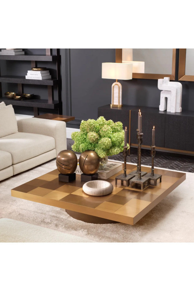 Square Gold Coffee Table, Eichholtz Laporte