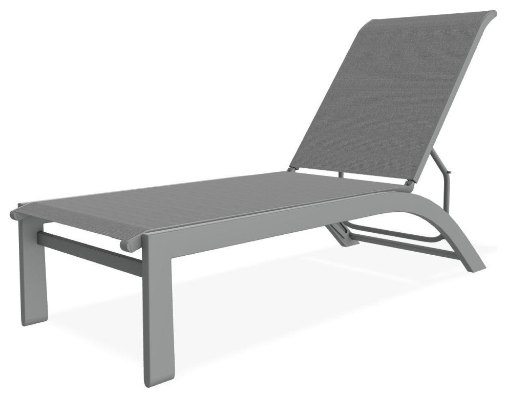 Kendall Sling Stackable Outdoor Chaise Lounge, Titanium/Graphite