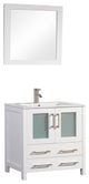 30" Bathroom Vanity With Matching Mirror, White