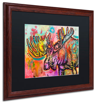 Dean Russo 'Moose' Art, Wood Frame, Black Mat, 20x16