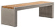 Alania 60" Concrete and Teak Indoor-Outdoor Bench