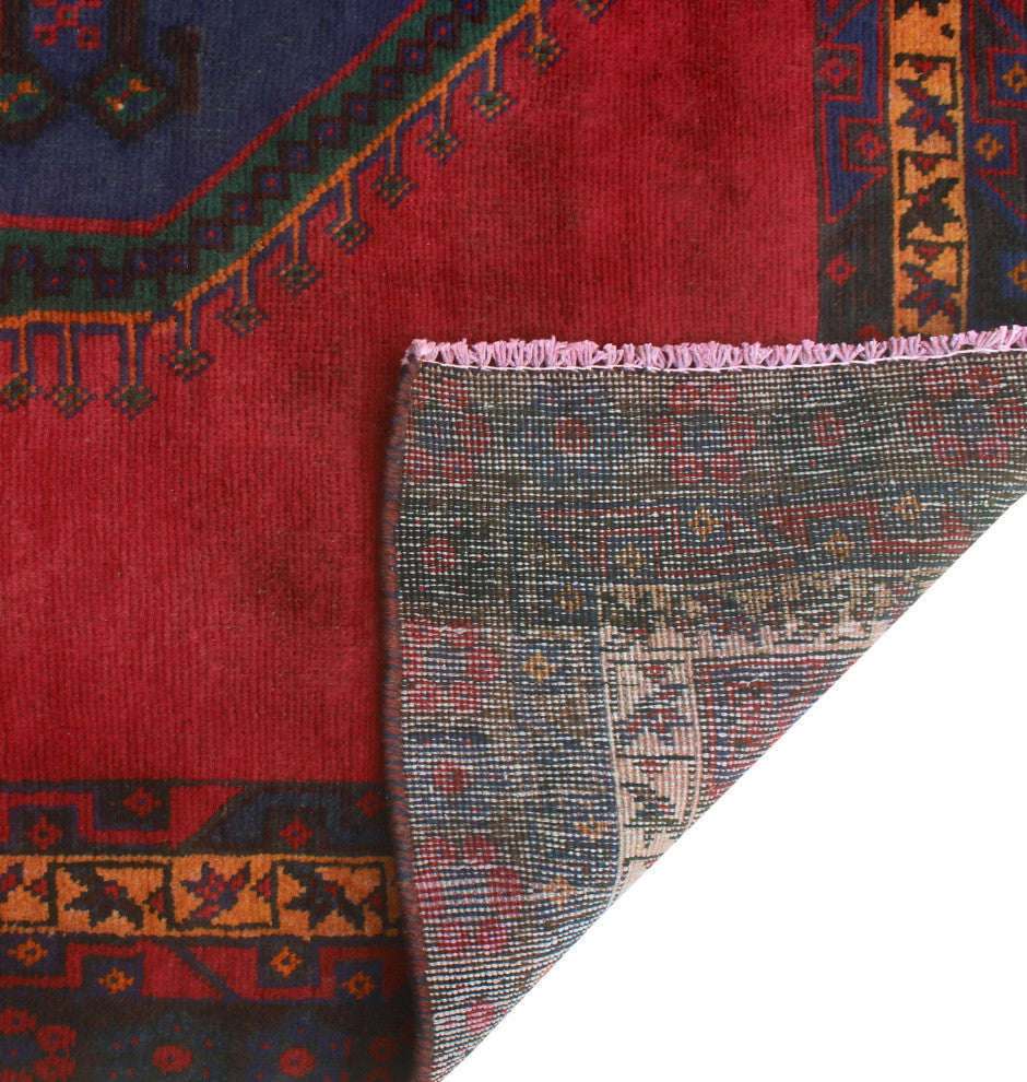 Fine Vintage Distressed Evalina Red/Blue Runner, 5'3 x 11'6