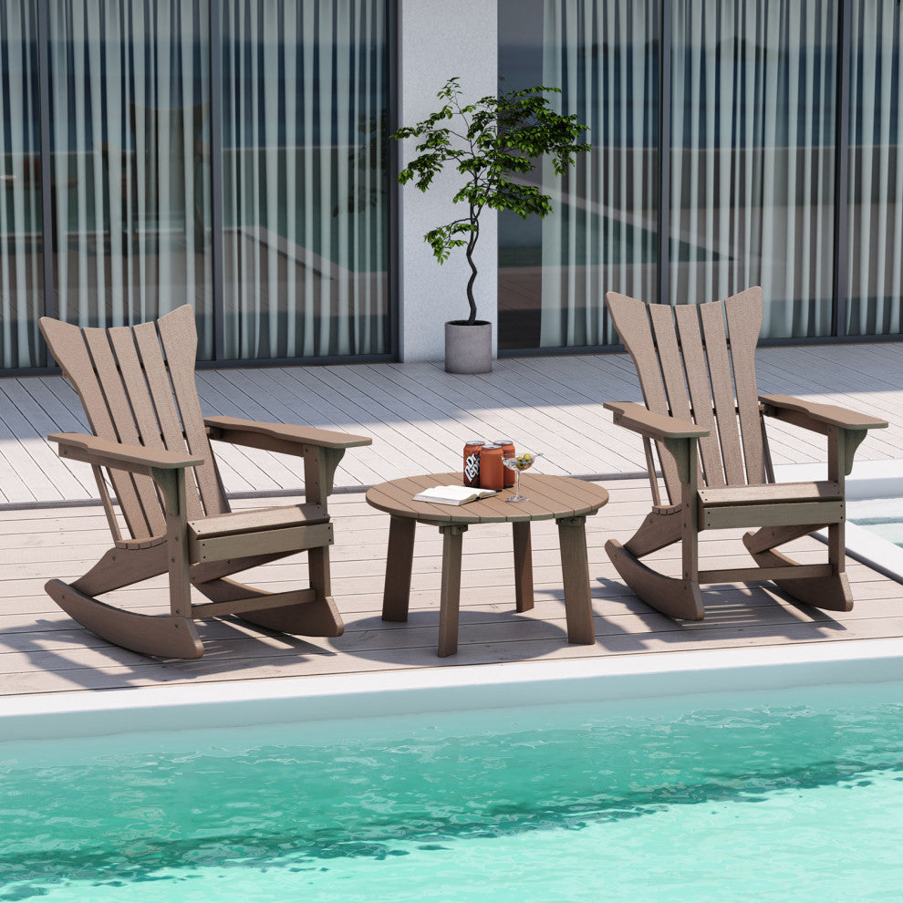 Outdoor Adirondack Rocking Chair, Brown