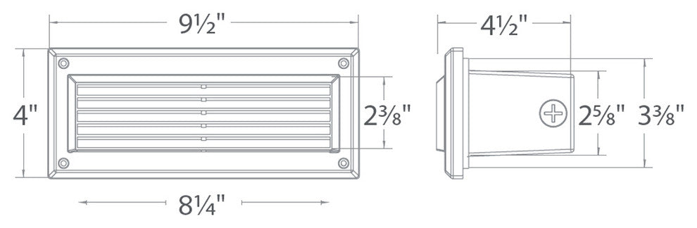 Endurance Louvered LED Brick Light, Architectural Black