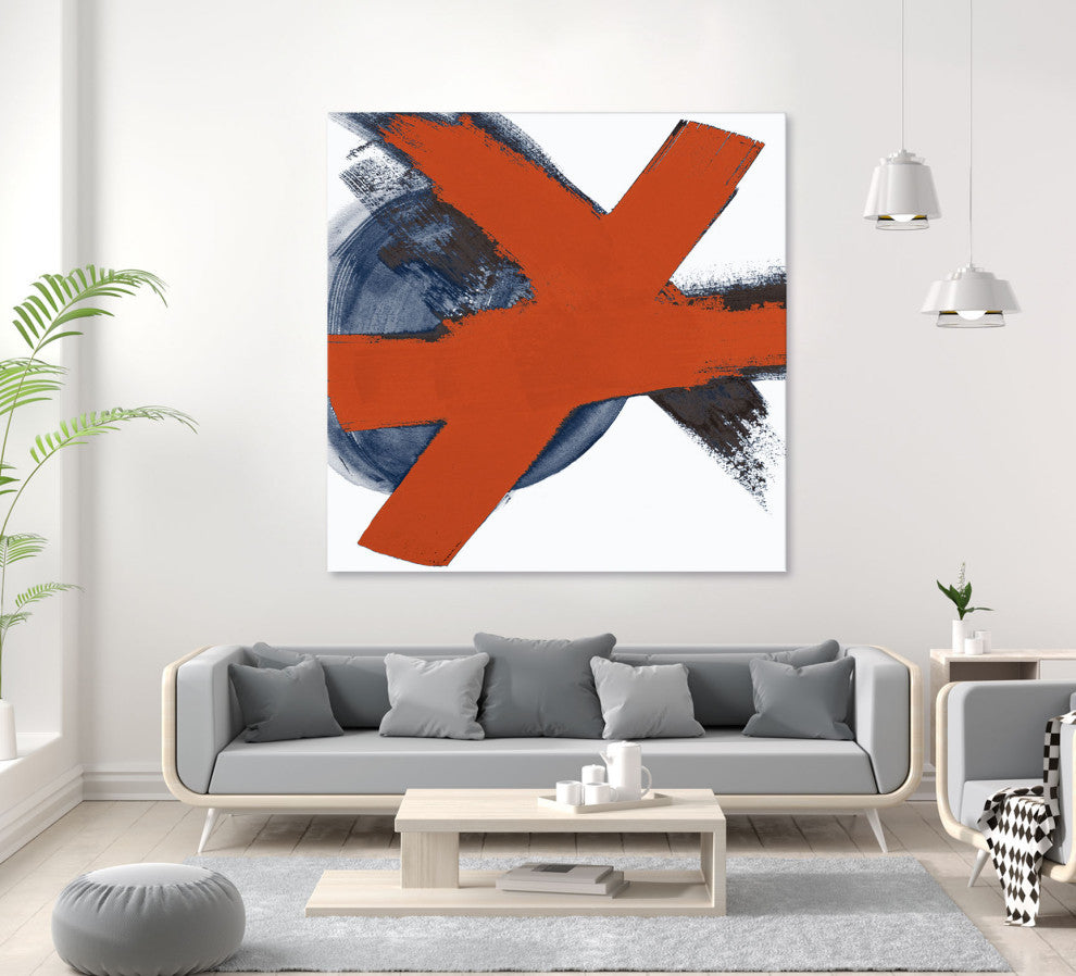 Red Moon Abstract I - 54 x 54 by Patricia Pinto