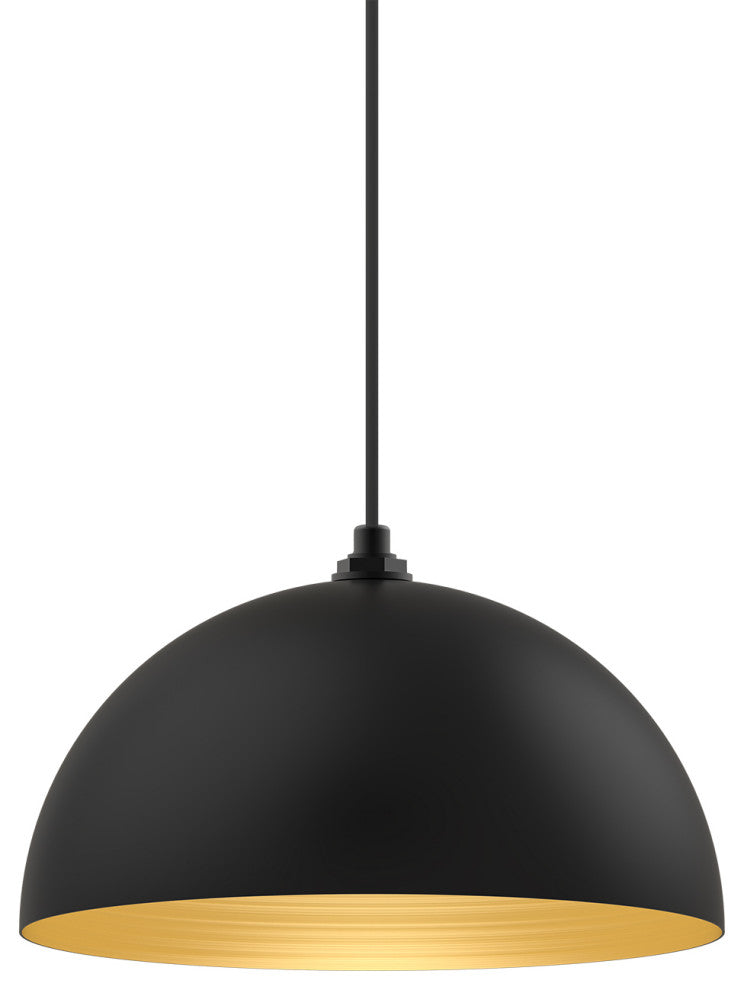 Kitchen Island Light - The Melrose 18" Dome - Modern Bowl Pendant, Brass Interior